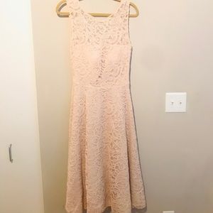 After Six Lace Bridesmaid Dress in Blush Pink